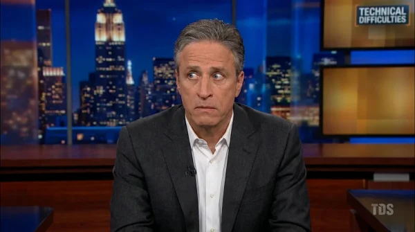 Jon Stewart unscripted speech reveals rapid eye movements after sudden prompter blackout