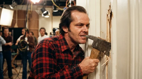 Jack Nicholson shatters scripted dialogue improvising chilling axe doorway sequence
